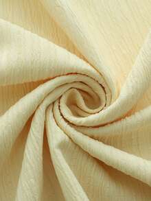 Franclia Women's V-Neck Ruffle Sleeve Cinched Waist Flowy Dress, Casual Vacation Style, Light Yellow, Spring/Summer - Light Yellow - View 3