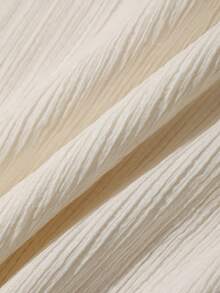 FRIFUL Áo thun nữ cổ cao tay dài ôm sát cổ tay, phối màu, viền lượn sóng, kiểu dáng thường ngày. - Màu be - Xem 3