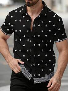 Manfinity RSRT 男士休闲碎花短袖衬衫 - 彩色 - 查看 4