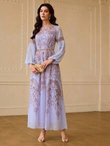 ZEYLAH WOMEN'S ELEGANT FLORAL PRINT DRESS - Multicolor - View 6