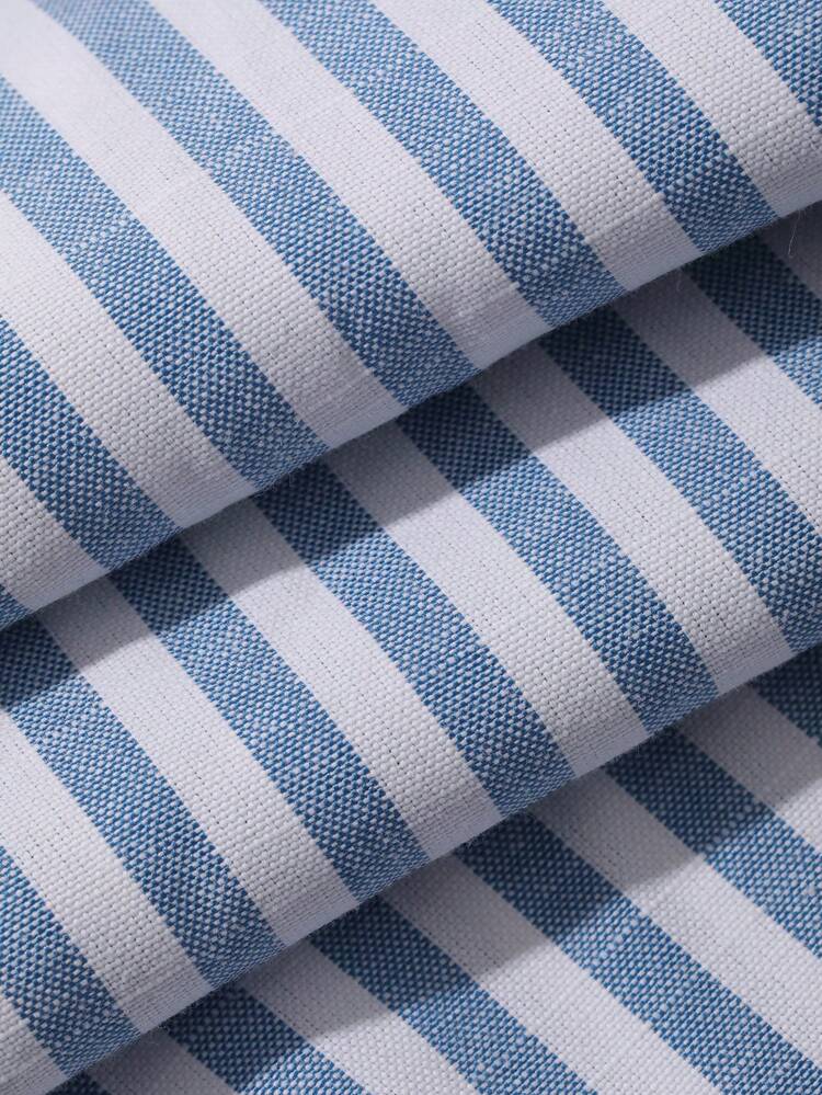 Young Boy Blue & White Striped Wide Leg Pants Summer