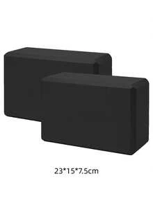 2pcs, Yoga Blocks, Soft Non-Slip Yoga Bricks For Yoga, Pilates, Meditation - Black - View 2