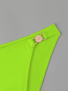 ZELFYO Men's Solid Color Metal Decor Sexy Beach Triangle Swim Trunks, Holiday - Mint Green - View 6