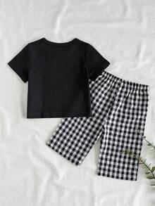 Vintaside Kids Bộ 2 món đồ sơ sinh kiểu dáng đồng quê giản dị, chất liệu cotton mềm mại, thoải mái, phù hợp cho mùa xuân, thu và đông, thiết kế thời trang unisex. - màu đen - Xem 2