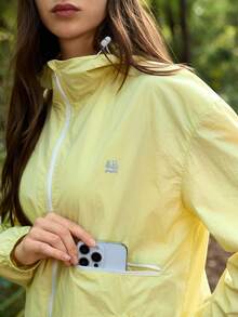 In My Nature Women's Long Sleeve Zip-Up Hooded Casual Jacket - Yellow - View 7