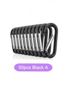 5/10/30/50个装登山扣钥匙圈散装弹簧钩钥匙链夹铝制D形环小登山扣，适用于背包旅行、露营、徒步旅行 - 彩色 - 查看 13