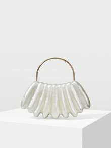 MOTF 时尚气质晚宴包，精致约会派对手提包 - 米色 - 查看 3