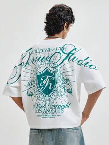 TOKVUE 男士时尚个性化标语印花T恤 - 白色 - 查看 6