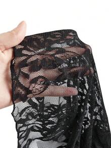 Attitoon 女士休闲性感蕾丝吊带背心，女士日常穿搭，Y2K风格 - 黑色 - 查看 6