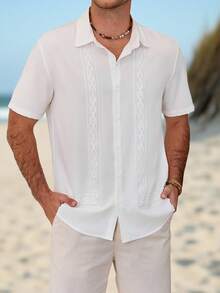 VENTUSAIL Áo sơ mi nam tay ngắn màu trắng phối ren tương phản, thích hợp cho kỳ nghỉ hè, đi biển. Áo sơ mi ren nam, áo sơ mi trắng nam, áo sơ mi Guayabera. Thích hợp cho phong cách cổ điển, thường ngày, cuối tuần, hoạt động ngoài trời, du lịch, môi trường làm việc thoải mái hoặc các dịp bán trang trọng, quà tặng cho bạn trai/chồng, quà kỷ niệm/sinh nhật, tiệc tùng, kỳ nghỉ hè, đám cưới, mùa xuân đến hè. Trang phục nam đi du thuyền, trang phục nam đi biển. Bộ trang phục nam đi biển. - trắng - Xem 4
