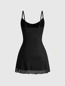 ROMWE Goth 哥特复古浪漫骷髅无袖女式连衣裙 - 黑色 - 查看 2