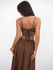 Aloruh Vestido bohemio de verano con tirantes finos, sin mangas y calado, ideal para vacaciones - Multicolor - Ver 2