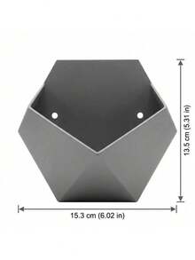Wall-Mounted Flower Pots, Geometric-Shaped Hanging Herb Planters, Multi-Functional Wall Storage Boxes Suitable For Office Supplies, Succulents, And Small Items (Black/Grey/White) - A - View 3