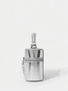 SHECARRY 女士时尚优雅手提包，立体花朵装饰，情人节、新年礼物 - 銀色 - 查看 4