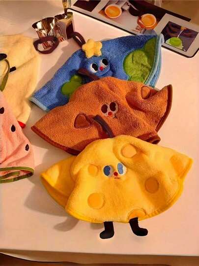 1 Round Hanging Towel Super Absorbent Quick Dry Coral Fleece Soft Skin Friendly For Kitchen Bathroom Decor Must Have Accessory