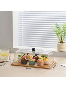 Food Dust Cover With Lid, Pastry Plate, Dessert Tray - Multicolor - View 4