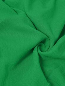 Maweii Plus Size Solid Color Vacation Strapless Dress - Green - View 5