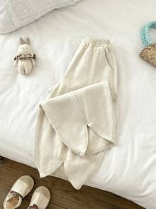 Quần jean ống rộng màu kaki nhạt cho bé gái - Màu Khaki - Xem 4