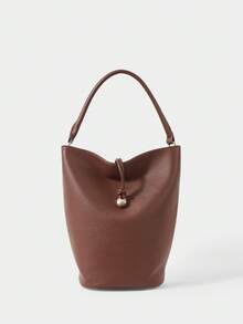 SHECARRY Women's Casual Bucket Shoulder Bag, Suitable For Daily Commute - Brown - View 3