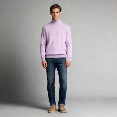 Suéter de Cuello Alto para Hombre en Tejido de Punto Fino: Estilo Clásico, Corte Regular y Variedad de Colores Para Salidas con Amigos, Casual y Formal a temporal, Verano, Primavera, Invierno y Otoño