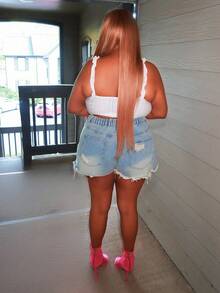 Enliva Plus Size Romantic White Semi-Sheer Ruffle Trim Camisole, Fashion Versatile Summer Holiday Wear, For Apple Rounded Body Shape - White - View 2