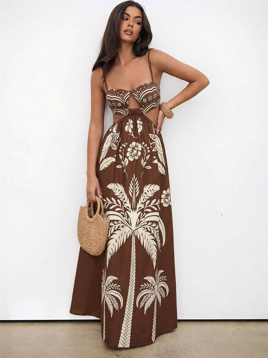 Aloruh Vestido bohemio de verano con tirantes finos, sin mangas y calado, ideal para vacaciones - Multicolor - Ver 1