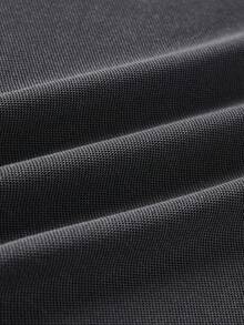 Officeau Men's Letter Print Short Sleeve Casual Commuter Polo Shirt - Dark Grey - View 6