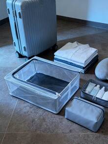 1pc Transparent Collapsible Shoe Storage Box, Space Saving Shoe Rack For Home, Dust-Proof Shoe Organizer Box - Transparent - View 5