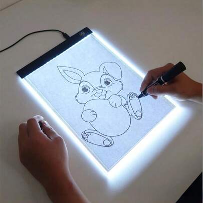 Teckwe Portable A5 A4 A3 LED Copy Board Light Tracing Box, Ultra-Thin Adjustable USB Power Artcraft LED Trace Light Pad For Drawing, Streaming,Sketching, Animation, Stenciling Back To School