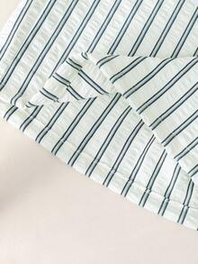 Teen Boys Casual Striped Shirt & Shorts 2 Pieces Set - Multicolor - View 4