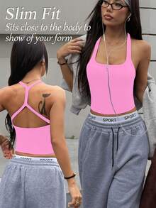 Dewbera Sujetador deportivo sin costuras para mujer, top corto deportivo inalámbrico, ropa interior deportiva para correr - Rosa - Ver 8