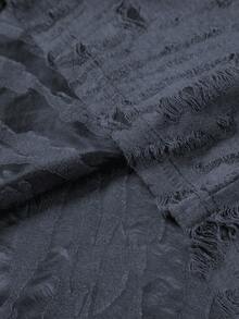 Manfinity Roughcore Camiseta de tirantes sin mangas de cuello redondo con textura desgastada y jacquard de estilo callejero para hombre, moda de vacaciones - Azul - Ver 6