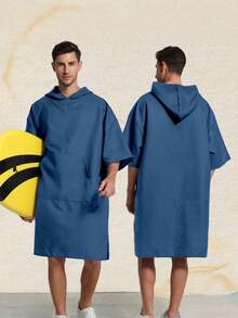 Hooded Surf Changing Robe, Wearable Beach Towel With Quick Dry Fleece, Sandproof Portable Poncho With Pocket For Swimming Pool, Unisex Outdoor Gear - Multicolor - View 16