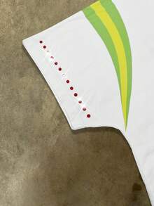 PAVTROS Camiseta de manga corta con estampado de rhinestones de moda callejera para hombres - Multicolor - Ver 6