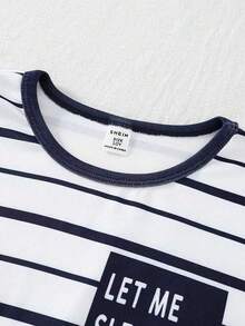 4pcs Boys' Star & Stripe Print Knit Elastic Snug Fit Casual Pajama Set, Comfortable Soft Fabric, 2 Sets Home Wear Sleepwear - Multicolor - View 5