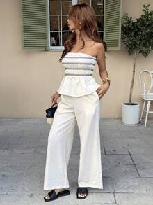 Serisse 女士度假休闲抹胸上衣和裤子两件套 - 彩色 - 查看 4