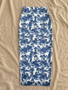 Trelyra Women's Leopard Print Mesh Bodycon Mini Skirt - Blue - View 2