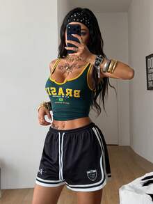 Coolane Thời trang hè năng động, phong cách đường phố, preppy, thích hợp cho ngày thi đấu, dạ hội, thể thao, tập gym, chạy bộ, màu đen. - màu đen - Xem 2