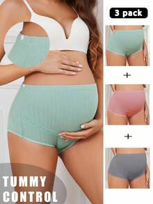 Moonlight&Mama Quần Lót Ren Tương Phản Cho Bà Bầu Thoải Mái Và Co Giãn, Gói 3 - Nhiều màu - Xem 4