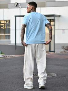 Devon Thys Light Blue Label 男士白色圆领 T 恤（面料） - 淺藍色 - 查看 4