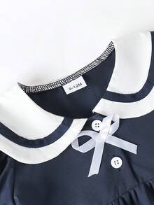 Souflis Souflis 1 chiếc đầm thường ngày dễ thương cho bé gái, 0-3 tuổi, màu xanh navy phối trắng, kiểu dáng công chúa tay phồng, chất liệu mềm mại, thoải mái cho các hoạt động ngoài trời, ở nhà, thể thao, đi học, thích hợp cho kỳ nghỉ, du lịch, tiệc tùng, quà sinh nhật, kỳ nghỉ hè, trang phục mùa hè. - Xanh đậm - Xem 9