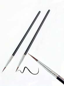 1PC All-In-One Makeup Brush - Eyebrow & Eyeliner Brush For Beginners, Teardrop Brush For Natural Line, Smudging, Concealer & Spoolie Blending - Black - View 4