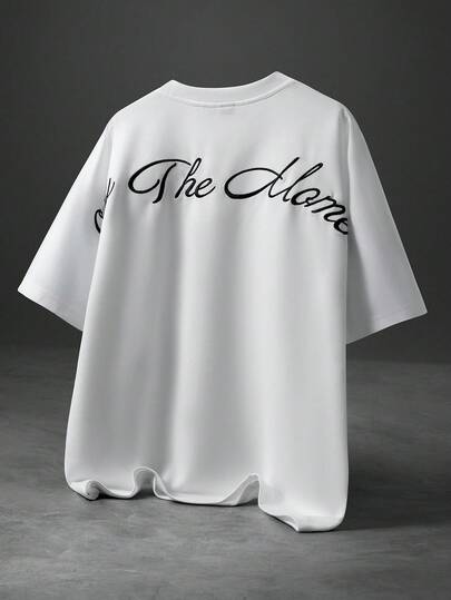 PAVTROS 男士休闲字母印花圆领宽松短袖T恤，适合日常穿着、外出、休闲、运动、上学、旅行、家庭聚会以及春夏各种场合。男士Y2K风格长袖休闲字母印花T恤，Y2K风格夏季圆领短袖标语印花落肩T恤。