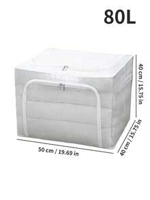 Transparent PVC Storage Box, Large Waterproof Steel Frame Household Clothing And Bedding Storage Box, Foldable Wardrobe Storage Box, Bedroom Storage Box - White - View 11