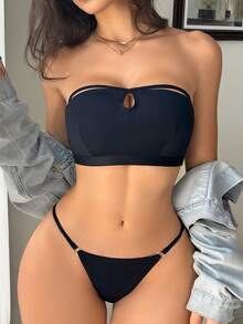 3pcs Set Fashionable Minimalist Side Buckle Non-Slip Tube Tops - Multicolor - View 5