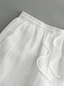 Bộ áo sơ mi và quần short in chữ nhăn màu trắng PAVTROS, phong cách trẻ trung năng động, thích hợp cho kỳ nghỉ hè, món quà lý tưởng cho bạn trai. - trắng - Xem 4