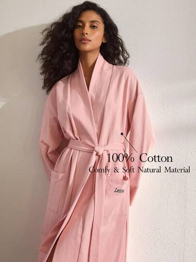 Ocili Soft & Comfortable Embroidered Women Loungewear Robe