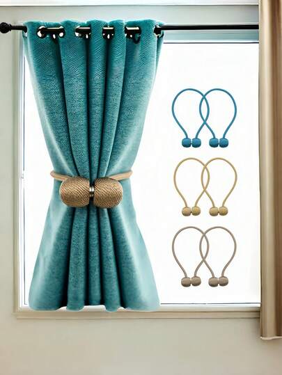 1PC Curtain Tieback Magnetic Holder Cord Strap Decorative Tie Band Headphone Cable Organizer Hook Home Accessory
