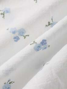 DAZY Tween Girls Soft & Comfortable Printed Ruffle Collar Long Sleeve Dress, Casual Loungewear - White - View 7