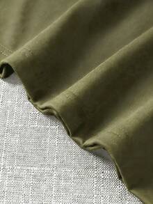 Manfinity Dauomo Áo thun nam không tay cổ tròn màu trơn, kiểu dáng thường ngày, đa năng cho mùa hè. - Màu xanh lá cây đậm - Xem 4